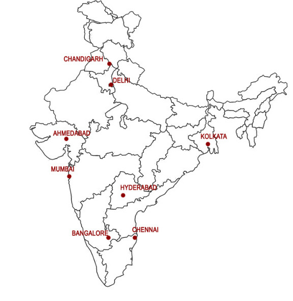 India Map with Exhibition Grounds
